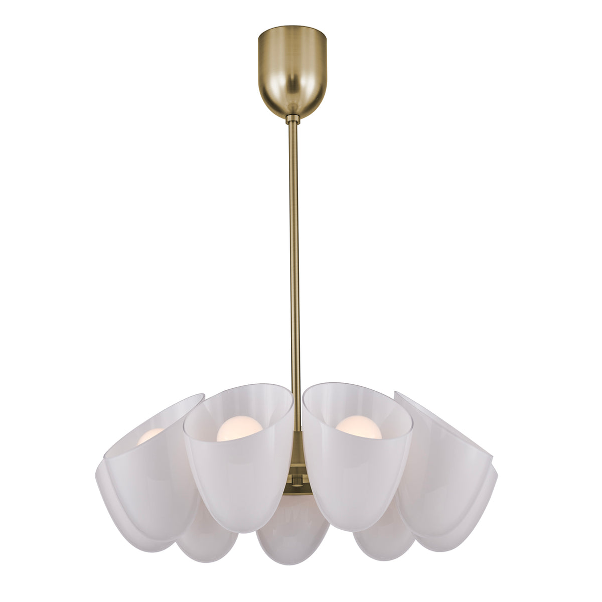 Cocoon 28-in 9 Light Socket Winter Brass Chandelier