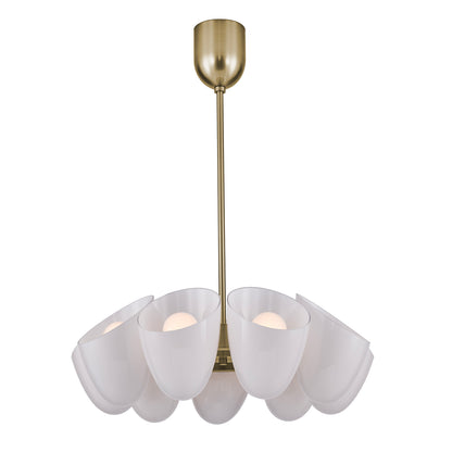 Cocoon 28-in 9 Light Socket Winter Brass Chandelier