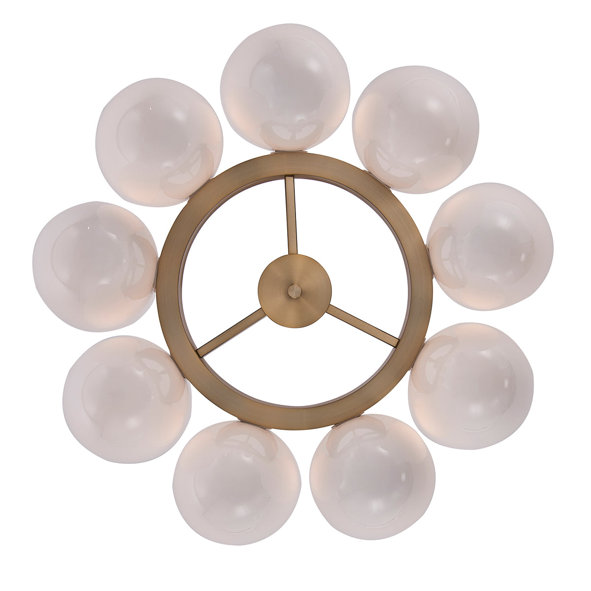 Cocoon 28-in 9 Light Socket Winter Brass Chandelier