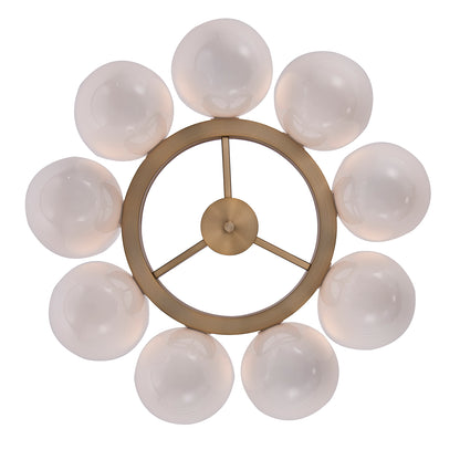 Cocoon 28-in 9 Light Socket Winter Brass Chandelier