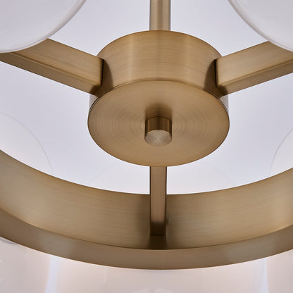 Cocoon 28-in 9 Light Socket Winter Brass Chandelier