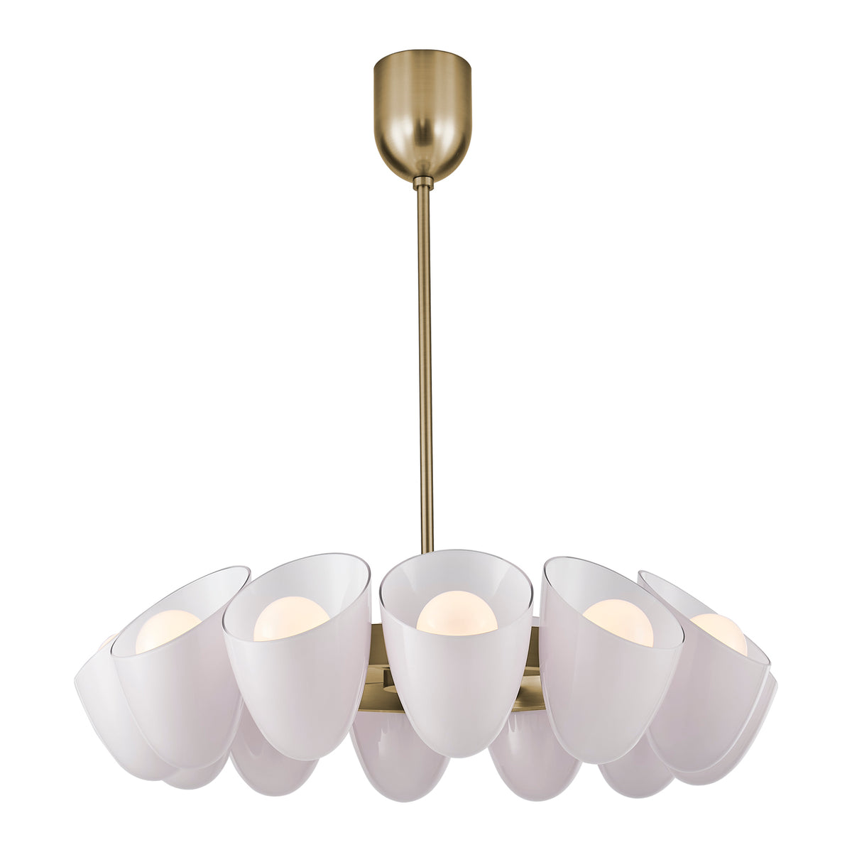 Cocoon 26-in 12 Light Socket Winter Brass Chandelier