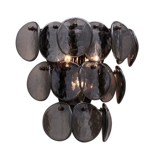 Uroko 12-in 3 Light Socket Black Nickel Wall Sconce
