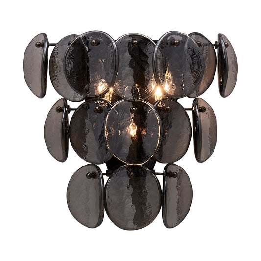Uroko 12-in 3 Light Socket Black Nickel Wall Sconce