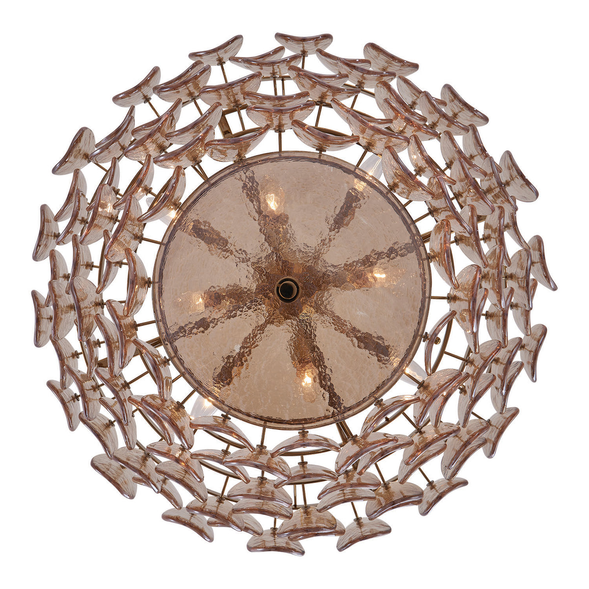 Uroko 28-in 8 Light Socket Polished Winter Brass Tiered Chandelier