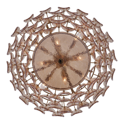 Uroko 28-in 8 Light Socket Polished Winter Brass Tiered Chandelier
