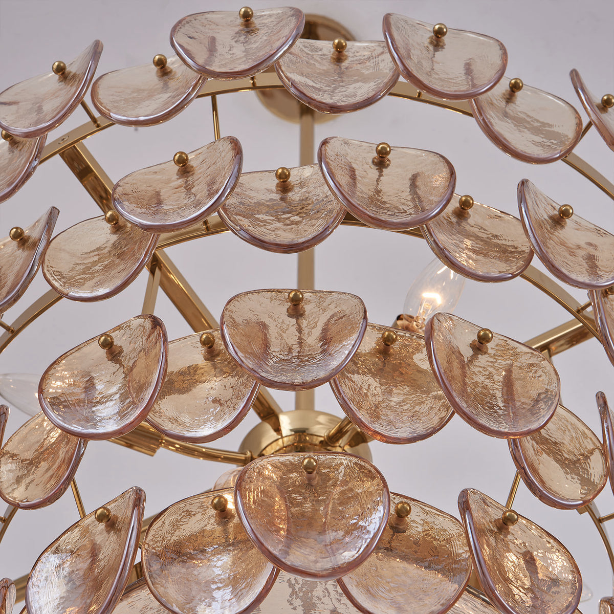 Uroko 28-in 8 Light Socket Polished Winter Brass Tiered Chandelier