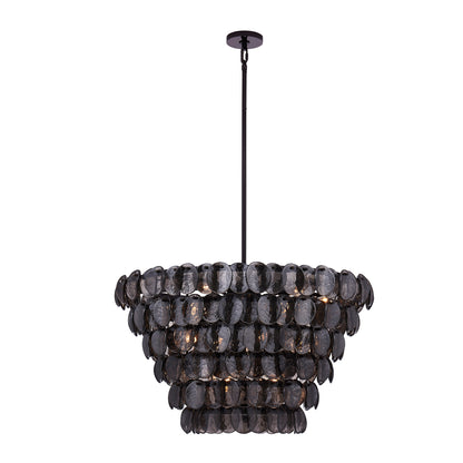 Uroko 34-in 14 Light Socket Black Nickel Chandelier