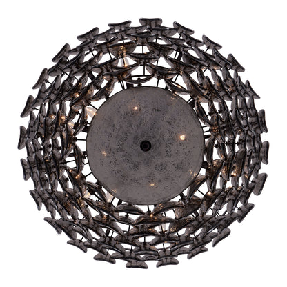 Uroko 34-in 14 Light Socket Black Nickel Chandelier
