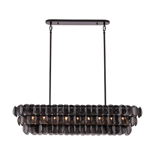 Uroko 49.5-in 9 Light Socket Black Nickel Linear Pendant