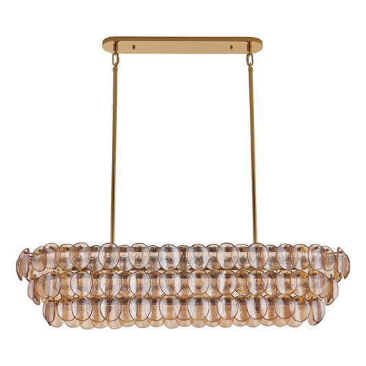 Uroko 49.5-in 9 Light Socket Polished Winter Brass Linear Pendant