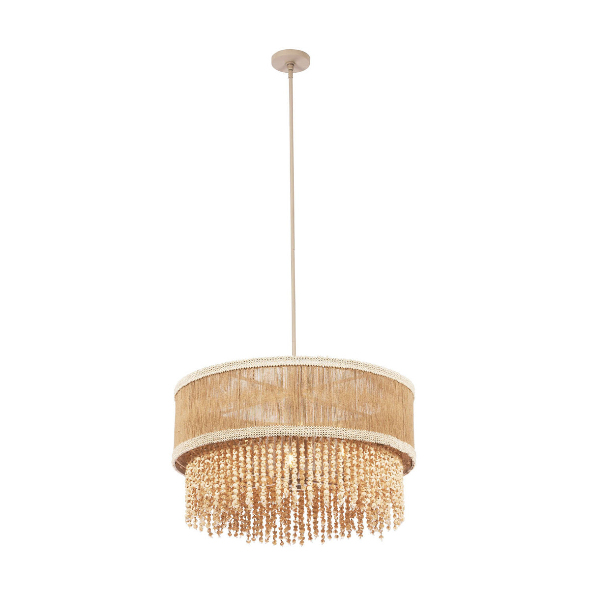 Naturale 28-in 6 Light Socket Jute Chandelier