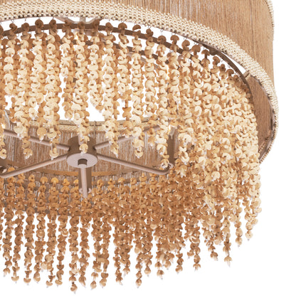 Naturale 28-in 6 Light Socket Jute Chandelier