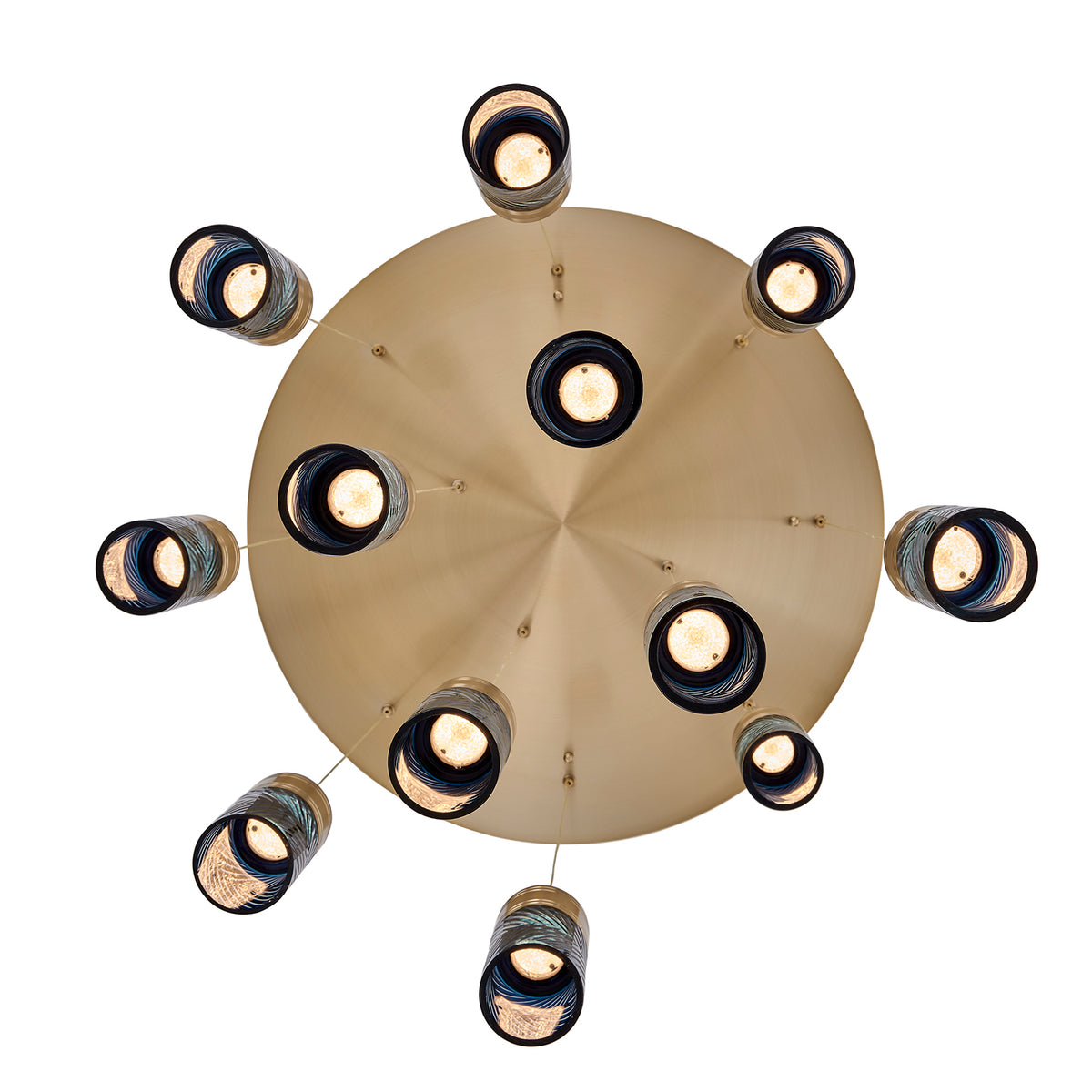 Kiriko 30-in 12 Light LED Winter Brass Chandelier