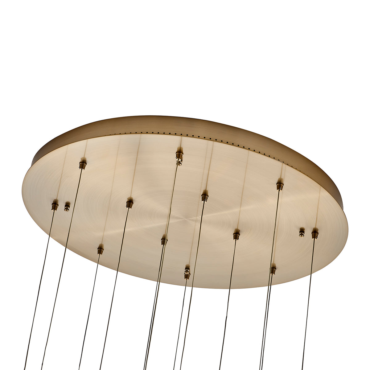 Kiriko 30-in 12 Light LED Winter Brass Chandelier