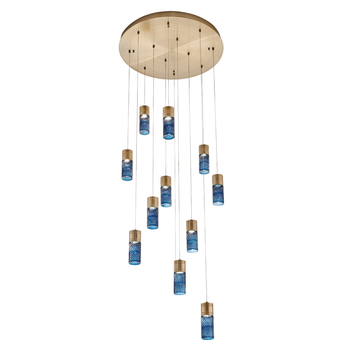 Kiriko 30-in 12 Light LED Winter Brass Chandelier