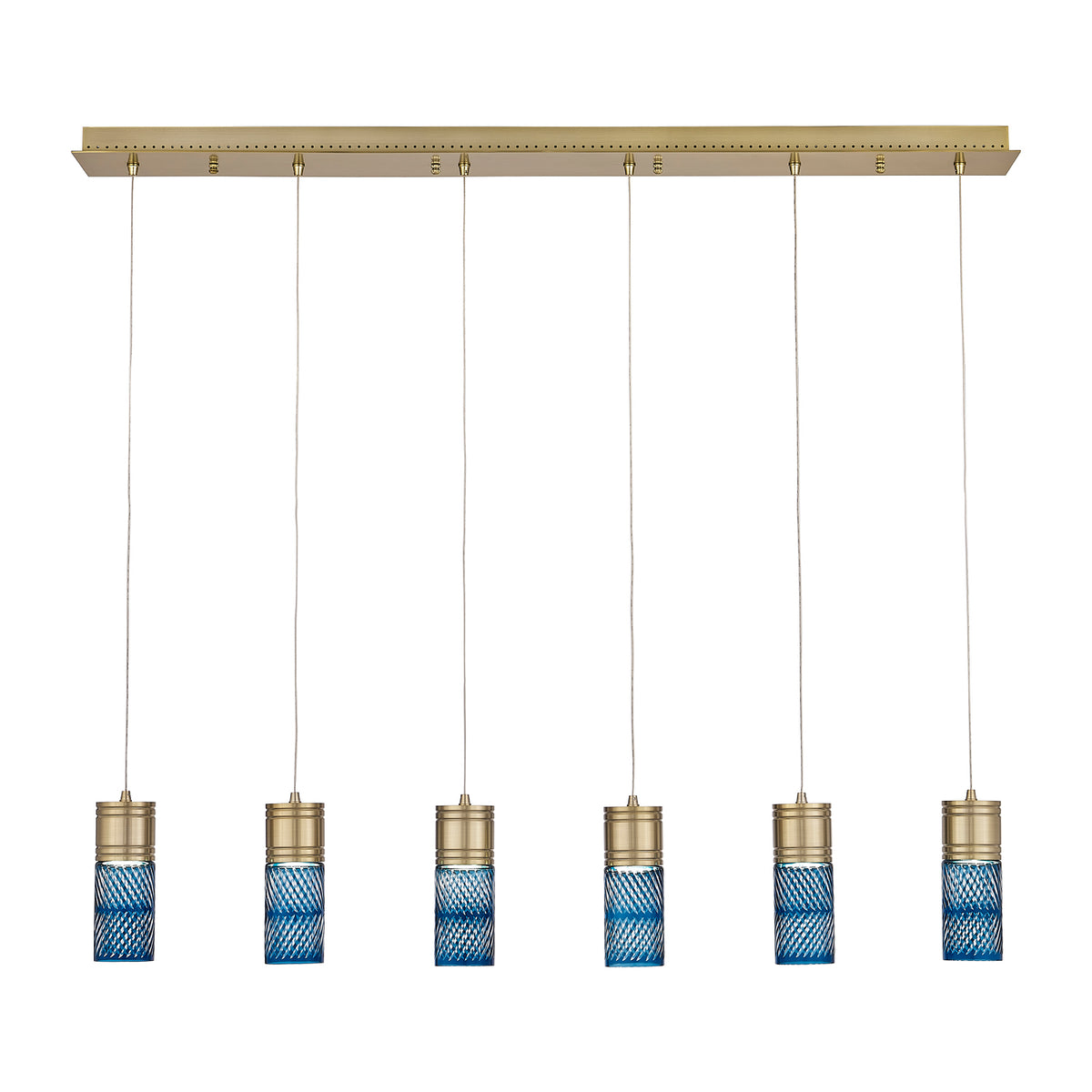 Kiriko 48-in 6 Light LED Winter Brass Linear Pendant