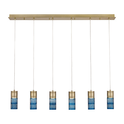 Kiriko 48-in 6 Light LED Winter Brass Linear Pendant