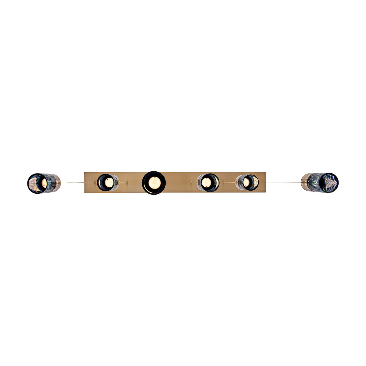 Kiriko 48-in 6 Light LED Winter Brass Linear Pendant