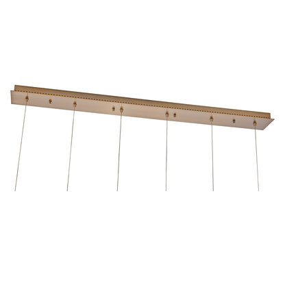 Kiriko 48-in 6 Light LED Winter Brass Linear Pendant
