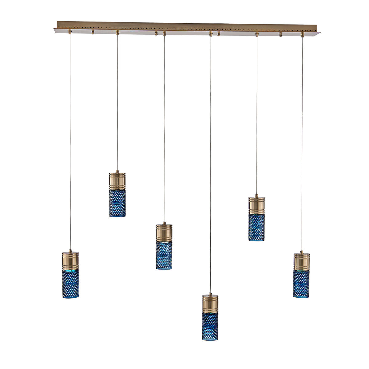 Kiriko 48-in 6 Light LED Winter Brass Linear Pendant