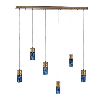 Kiriko 48-in 6 Light LED Winter Brass Linear Pendant