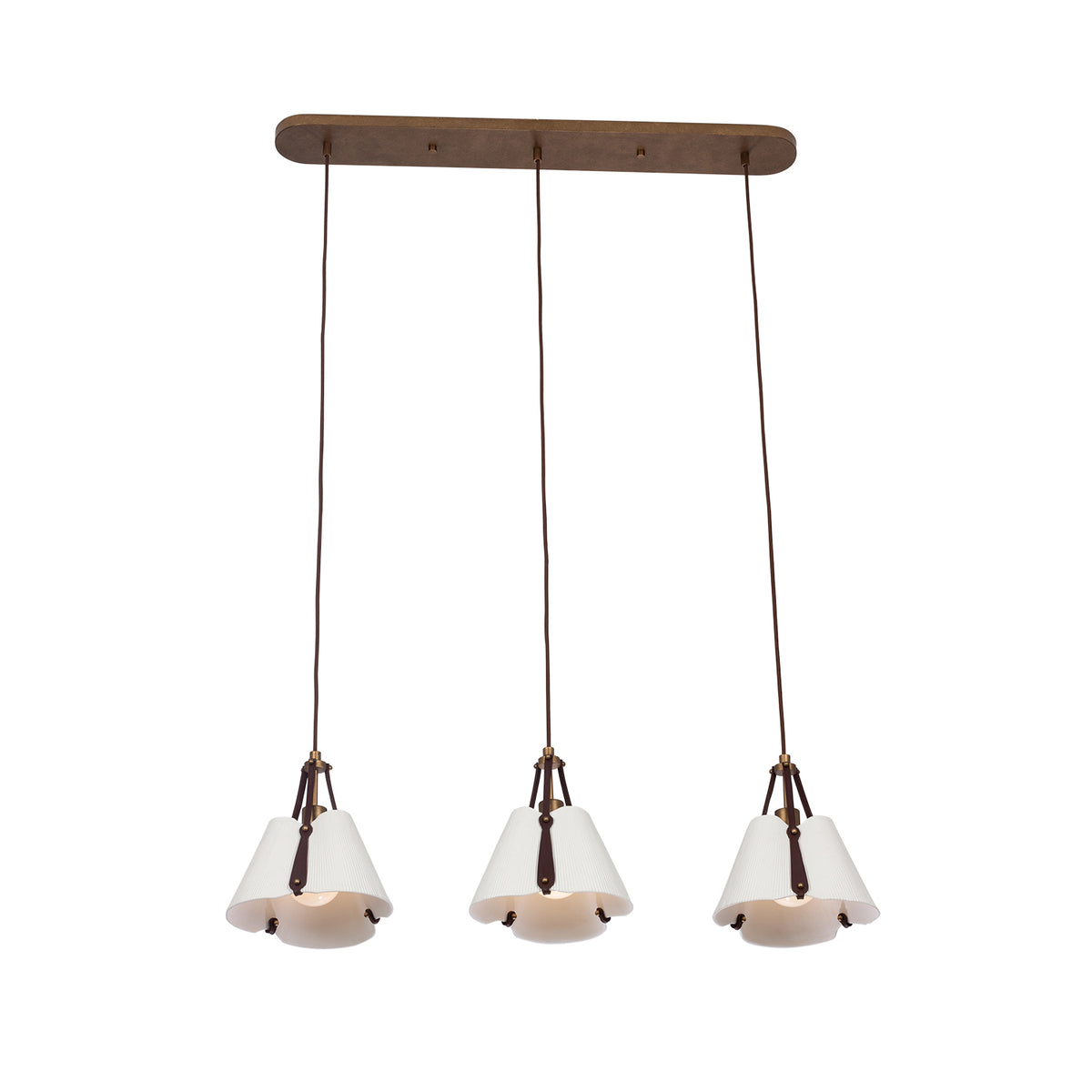 Embrace 43.5-in 3 Light Socket Pearlized Antique Brass Linear Pendant