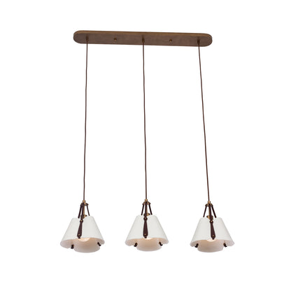 Embrace 43.5-in 3 Light Socket Pearlized Antique Brass Linear Pendant