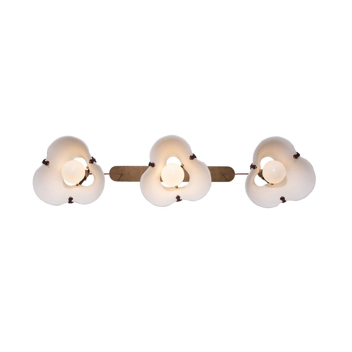 Embrace 43.5-in 3 Light Socket Pearlized Antique Brass Linear Pendant