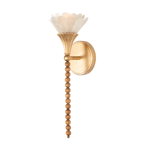Flora 17.5-in 1 Light Socket Modern Gold Wall Sconce