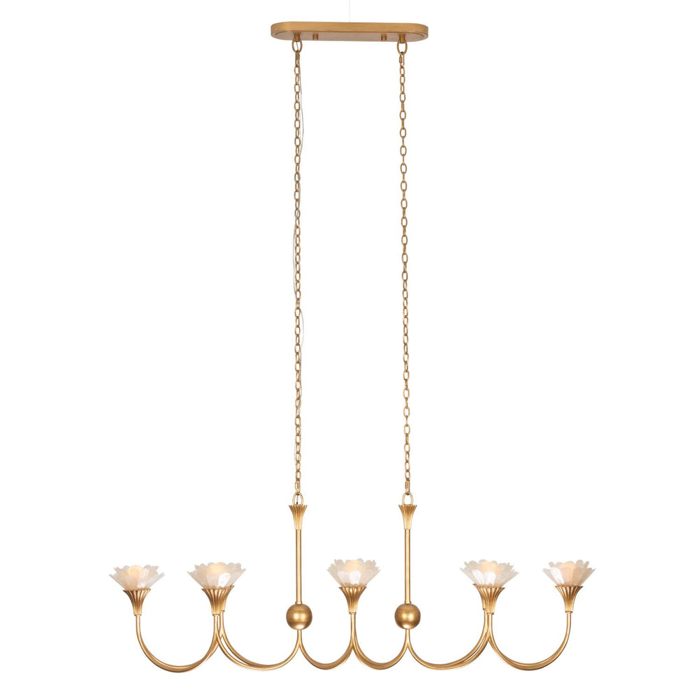 Flora 54-in 8 Light Socket Modern Gold Linear Pendant