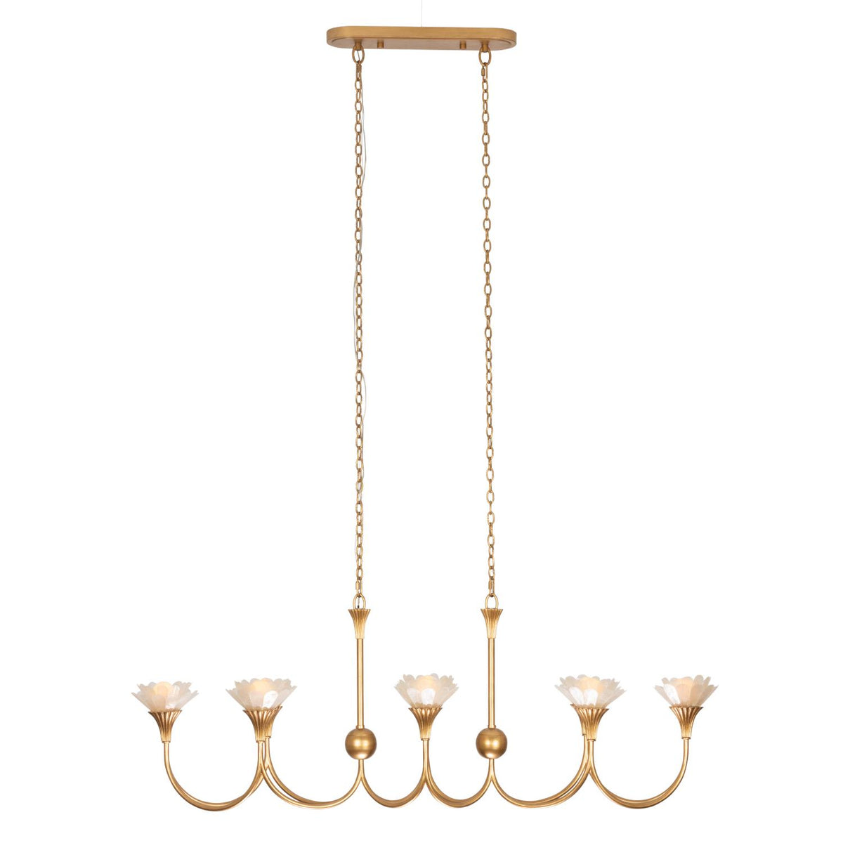 Flora 54-in 8 Light Socket Modern Gold Linear Pendant