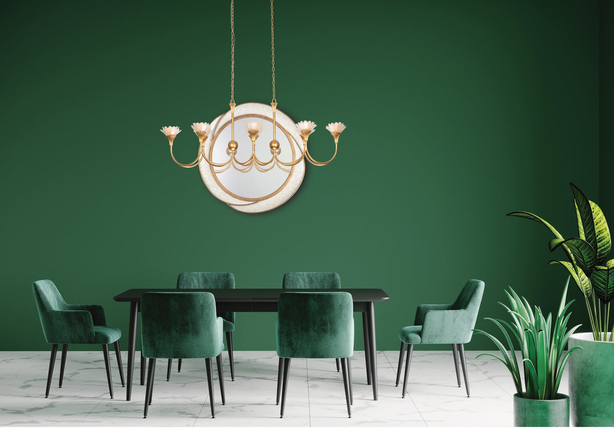 Flora 54-in 8 Light Socket Modern Gold Linear Pendant