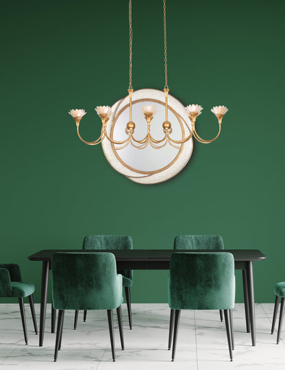 Flora 54-in 8 Light Socket Modern Gold Linear Pendant