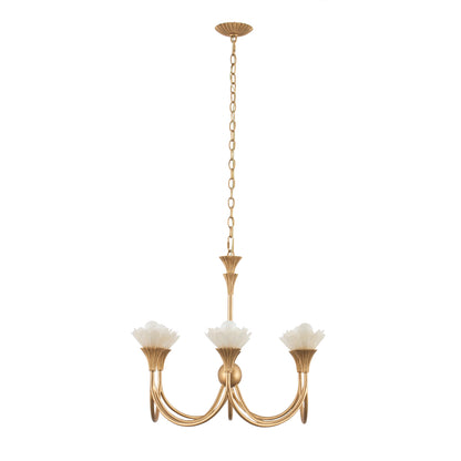 Flora 28-in 6 Light Socket Modern Gold Chandelier