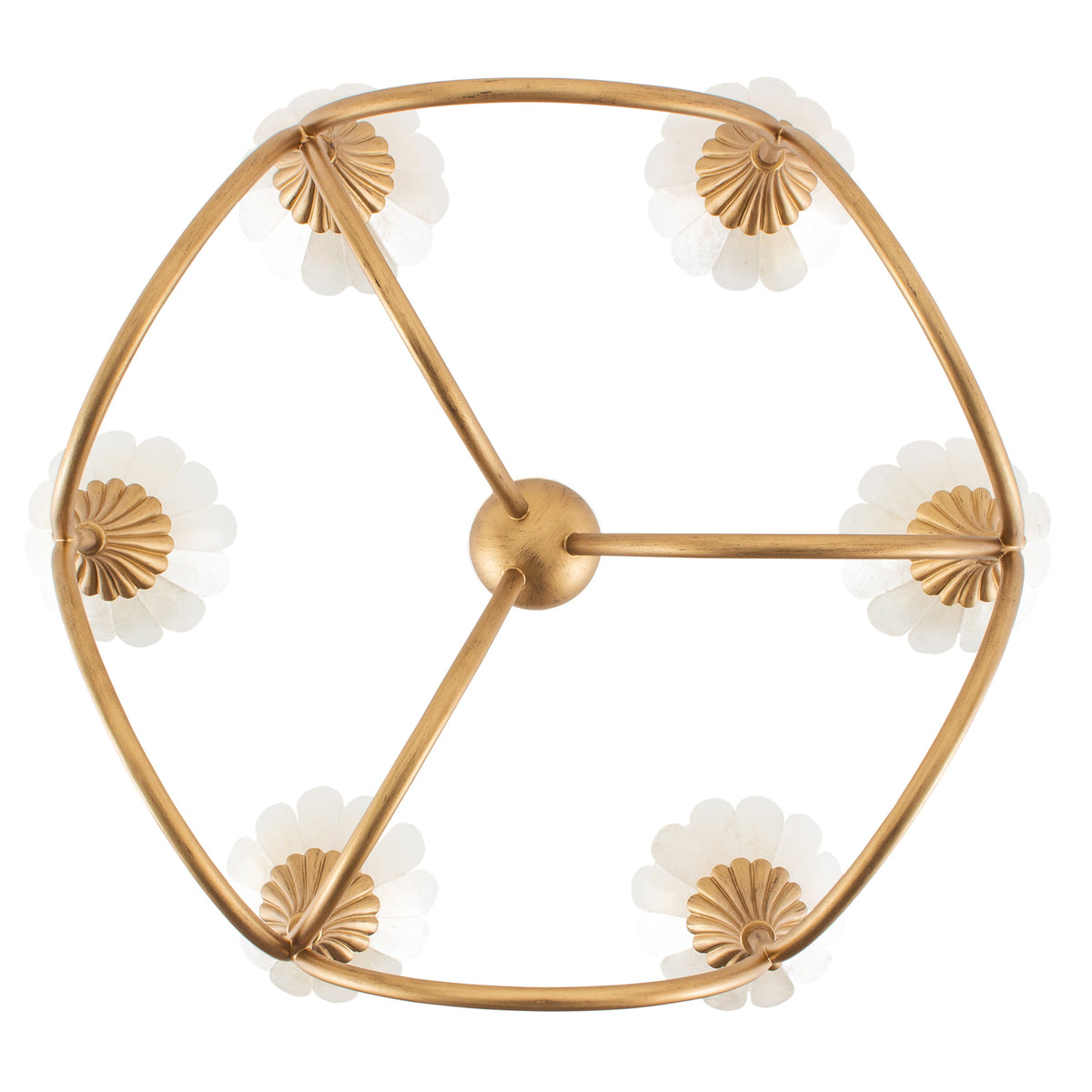 Flora 28-in 6 Light Socket Modern Gold Chandelier