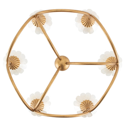 Flora 28-in 6 Light Socket Modern Gold Chandelier
