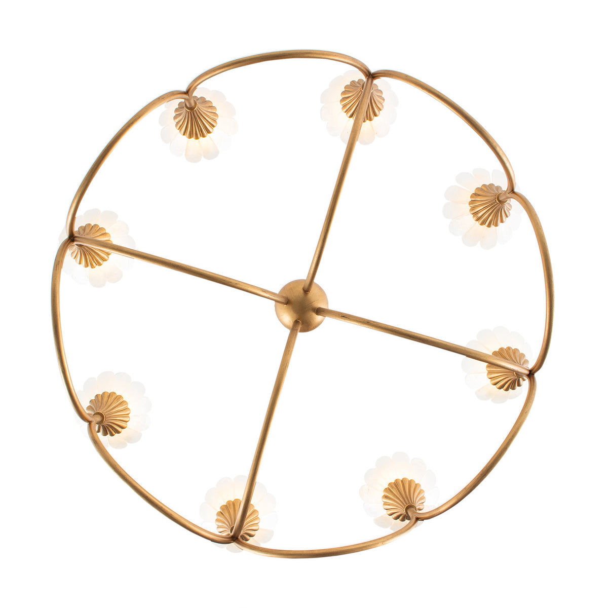 Flora 36-in 8 Light Socket Modern Gold Chandelier