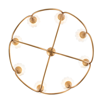 Flora 36-in 8 Light Socket Modern Gold Chandelier