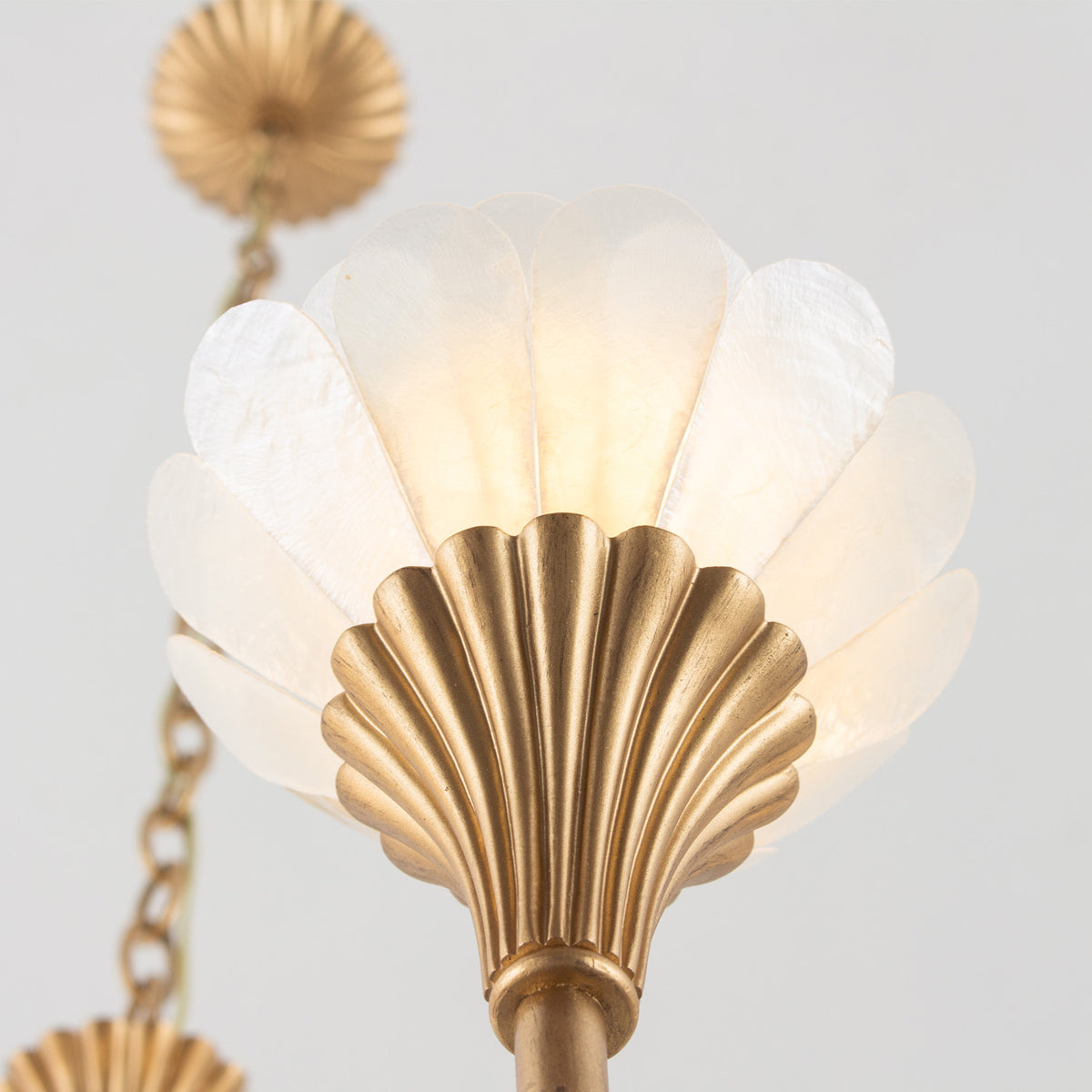 Flora 36-in 8 Light Socket Modern Gold Chandelier