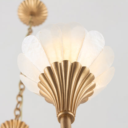 Flora 36-in 8 Light Socket Modern Gold Chandelier