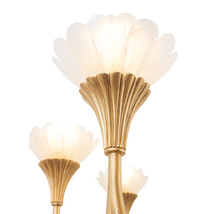 Flora 36-in 8 Light Socket Modern Gold Chandelier