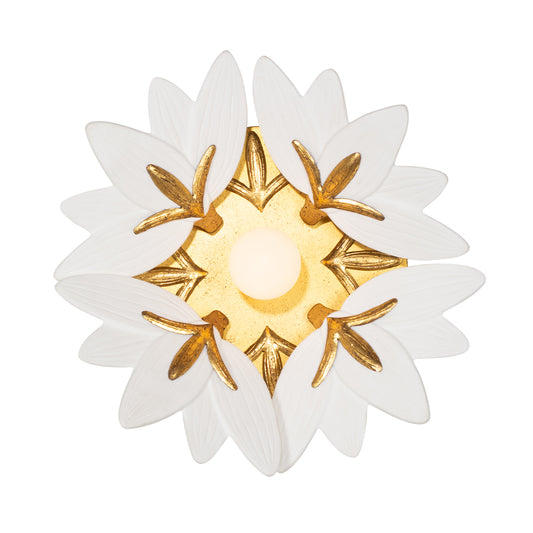 Bloom 12-in 1 Light Socket Oxidized Gold Leaf Wall Sconce