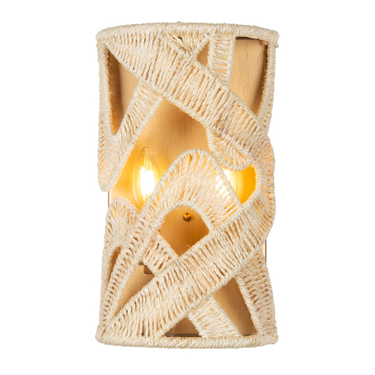 Soga 14-in 2 Light Socket Modern Gold And White Wall Sconce