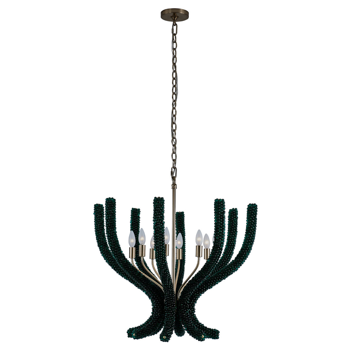 Coral 30-in 8 Light Socket Brushed Champagne Gold Chandelier