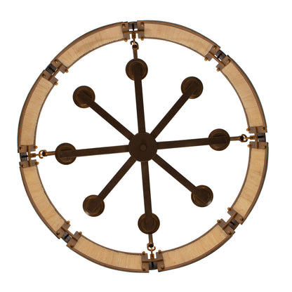 Button 29-in 8 Light Socket Pearlized Antique Brass And Modern Gold Chandelier