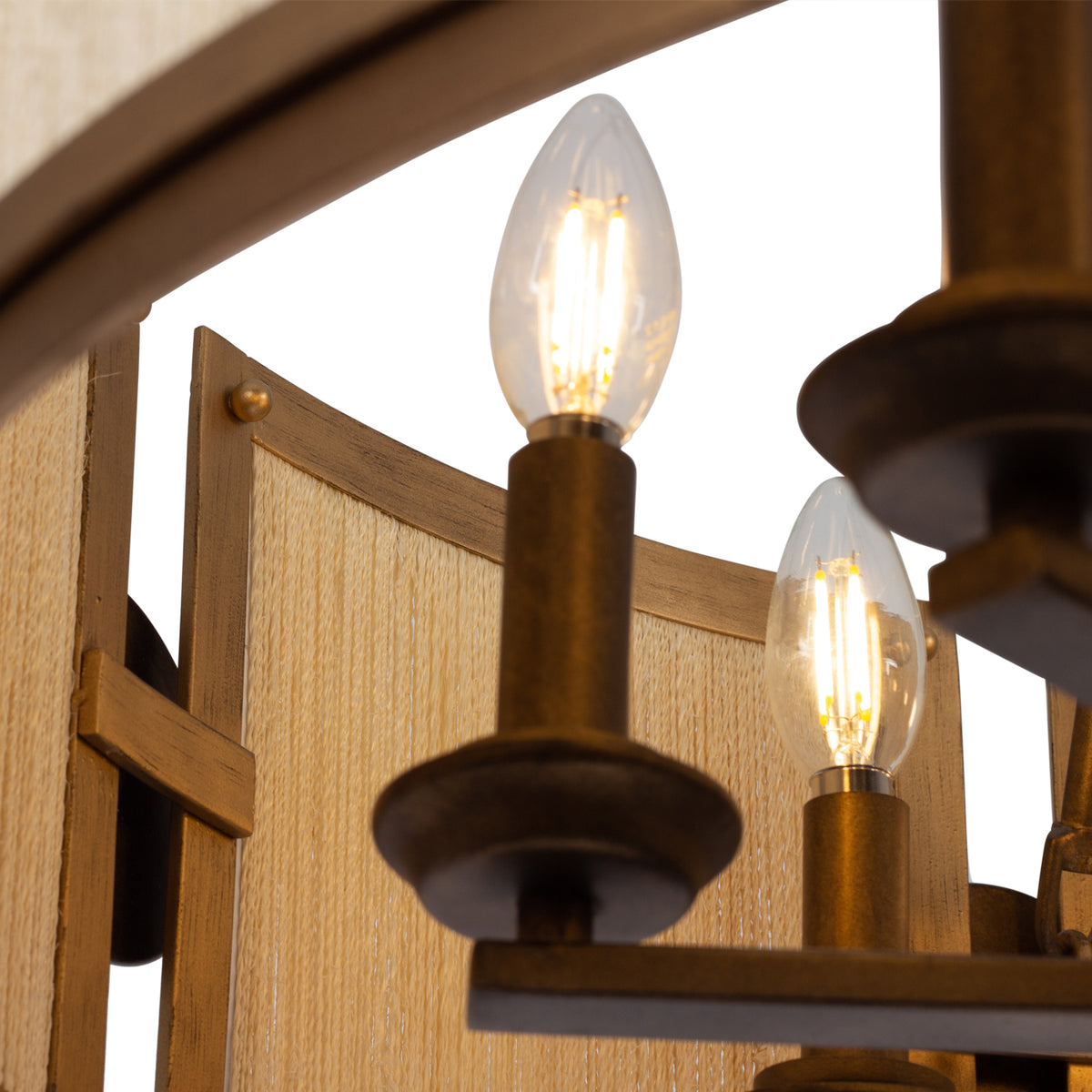 Button 29-in 8 Light Socket Pearlized Antique Brass And Modern Gold Chandelier