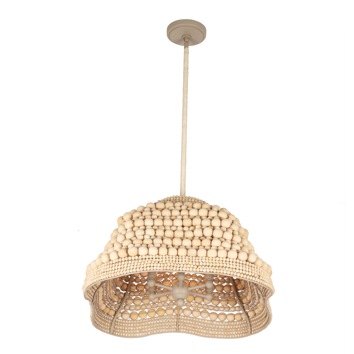 Coaxial 26-in 6 Light Socket Jute Pendant