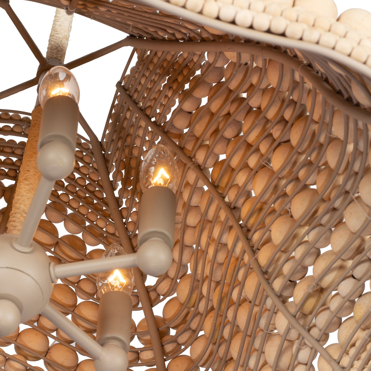 Coaxial 26-in 6 Light Socket Jute Pendant