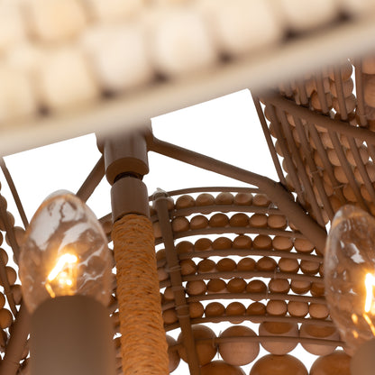 Coaxial 26-in 6 Light Socket Jute Pendant